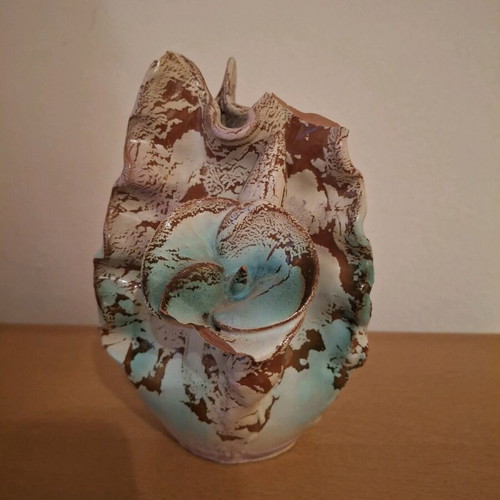 Antique decorative redware pottery 1970 used with damages
