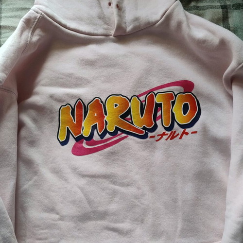 Anime Naruto shirt pink like new, size L