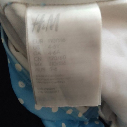 H&M Girls' One-Piece Swimsuit like new, blue 110-116cm
