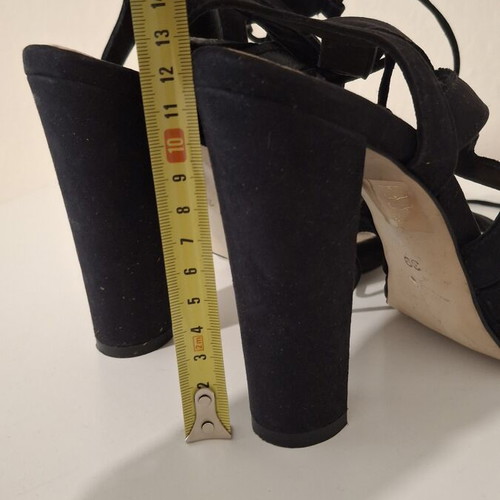 Tsakiris Mallas black gladiator sandals like new, 12cm heel