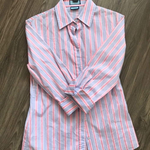 Hawes & Curtis cotton shirt XS-S, blue and pink stripes
