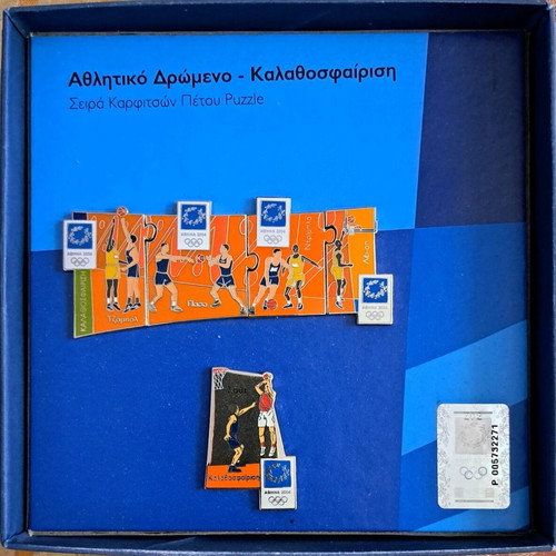 Pins Athens 2004 Olympic Games new, basketball set of 5 pieces