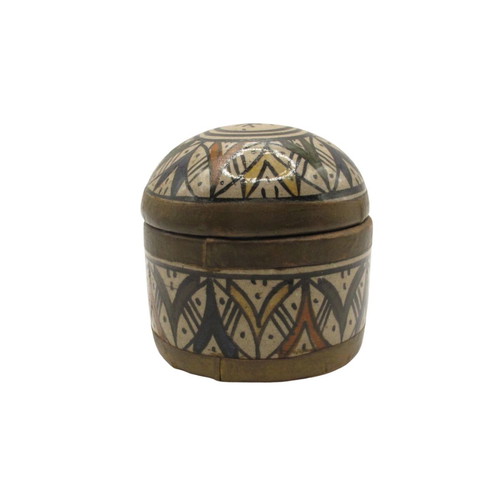 Vintage Moroccan ceramic box with lid like new