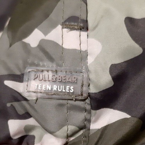 Pull & Bear Windbreaker Jacket Large Unisex New Olive Green Hooded