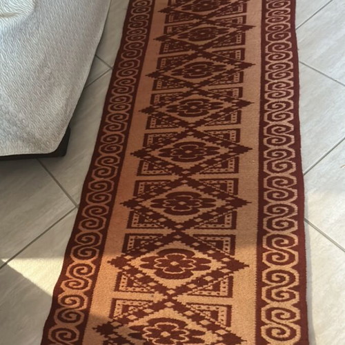 Wool runner rug, 2.93 x 0.67 m
