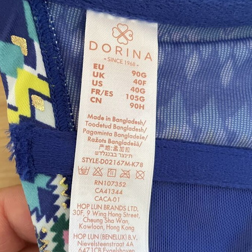 Dorina Veracruz plus size bikini top 90G, multicolor Aztec pattern