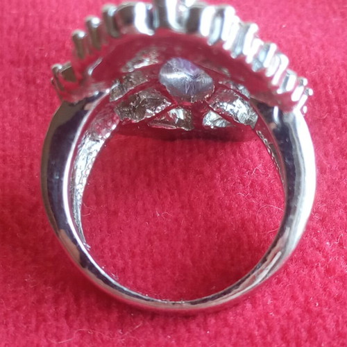 Vintage ring with amethyst and zircon stones like new
