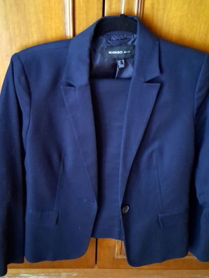 Mango blue suit with fitted blazer and trousers like new