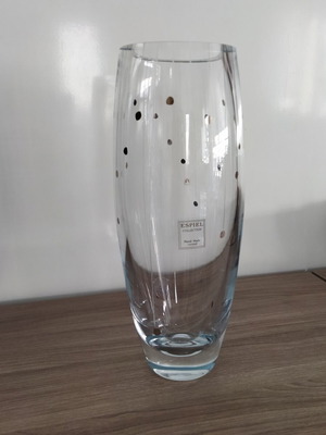 Espiel Collection tall crystal vase new, hand made