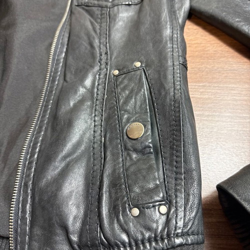 Bershka authentic leather jacket black, size S, like new