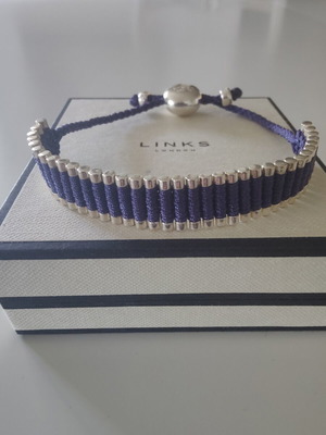 Links of London Sterling Silver Purple Corded Friendship Bracelet