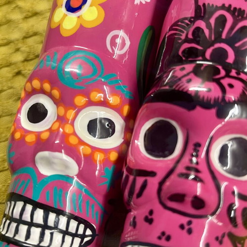 Set of 2 handmade ceramic shot glasses from Mexico