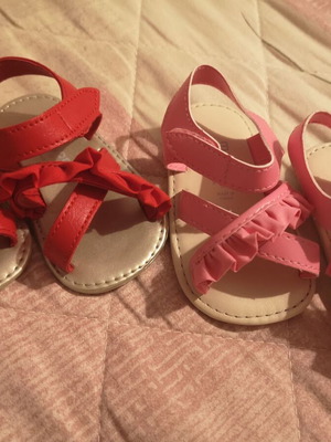 Mayoral baby girl red sandals set sizes 15 & 16 like new