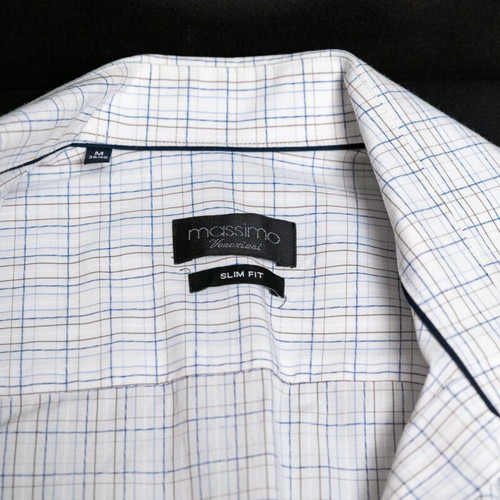 Massimo Veneziani long sleeve shirt white with check pattern