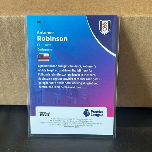 Antonee Robinson 2025-26 Topps Chrome Premier League Pulsar Refractor #100 like new