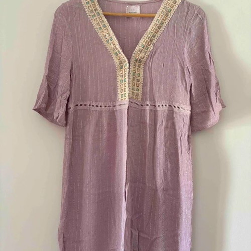 Achilleas Accessories kaftan, purple lilac with embroidery