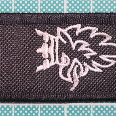Fabric keychain Truck with embroidered logo 12x3 cm new, black