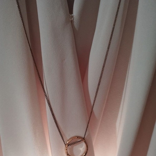 Lynne blouse like new, nude draped design with detachable chain
