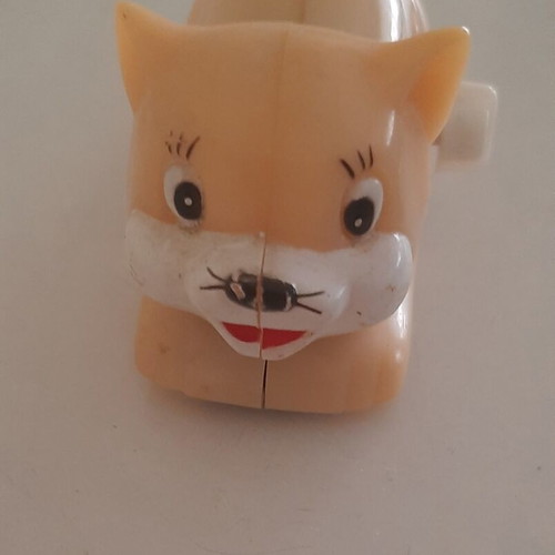 Vintage 80s HTL wind-up cat toy