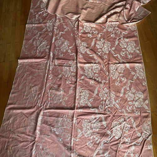 Vintage upholstery fabric satin brocade reversible like new 1.40x4.30 m