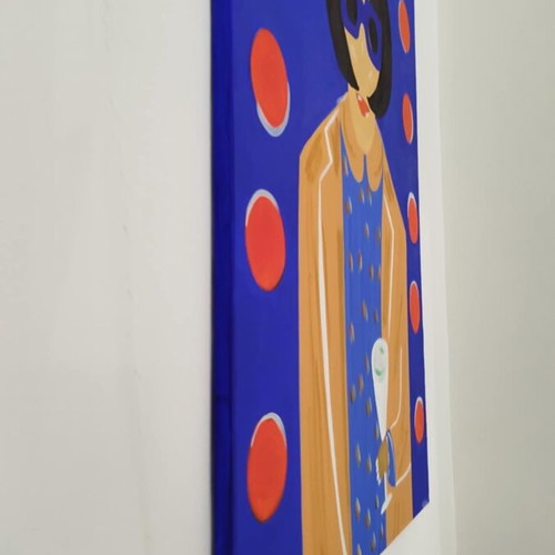 Painting on canvas acrylic pop art titled Kokteil new