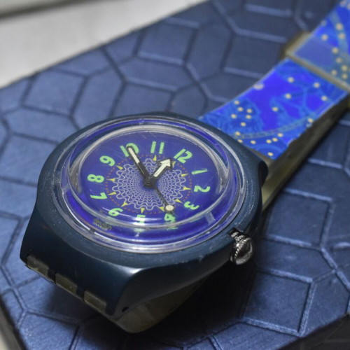 Swatch Scuba 200 Rowing SDN104 vintage navy blue watch used 1994