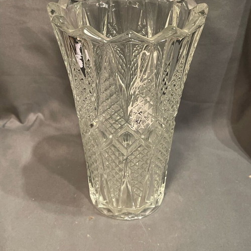 Crystal vase like new, carved old style