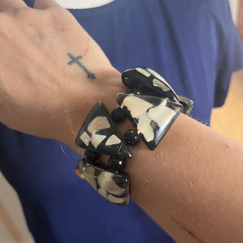 Boho style bracelet like new, black