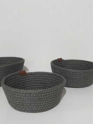 Set of 3 decorative baskets new, anthracite color