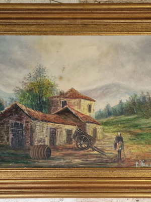 Signed Oil Paintings by Georgios Vasilopoulos Like New with Wooden Frames