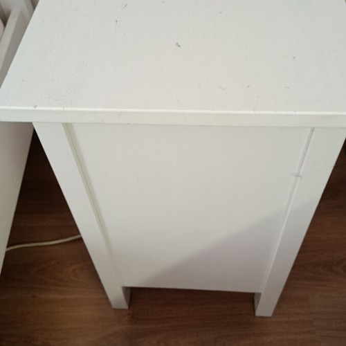 Wooden nightstand with 2 drawers white, like new