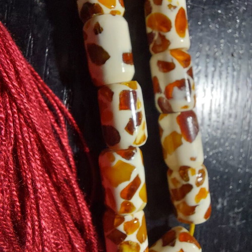 Kompoloi mosaic amber worry beads like new