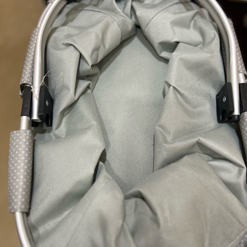 German shopping basket gray with white dots, new