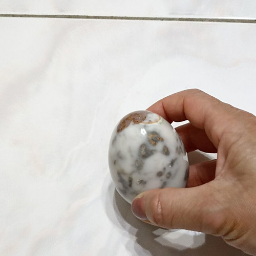 Egg from semiprecious stone Agate Opal used, decorative collectible