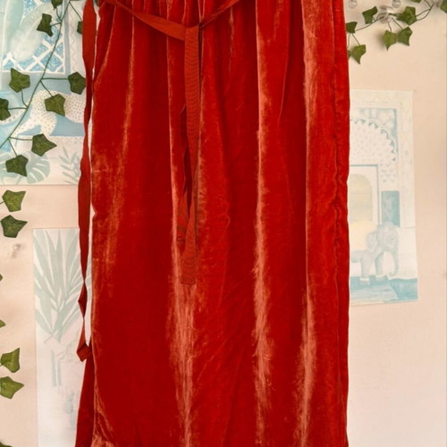 Midi velvet skirt H&M like new, orange-red with slits size M