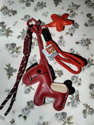 Keychain new, red and black