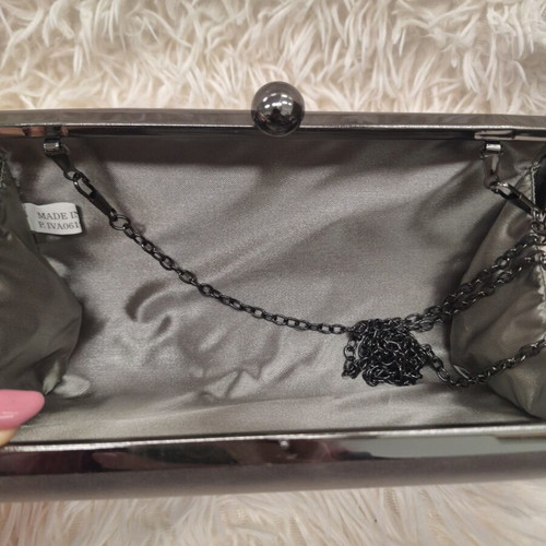 Evening bag new, beige handheld clutch