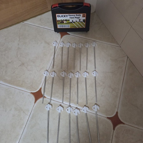 Olicky Heavy Duty Tent Pegs set of 20 with fluorescent hooks