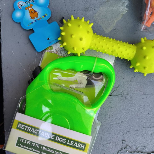 Dog set with leash and toy