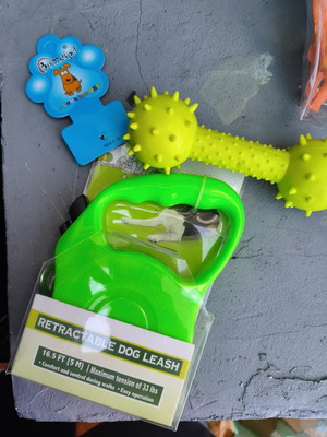Dog set with leash and toy