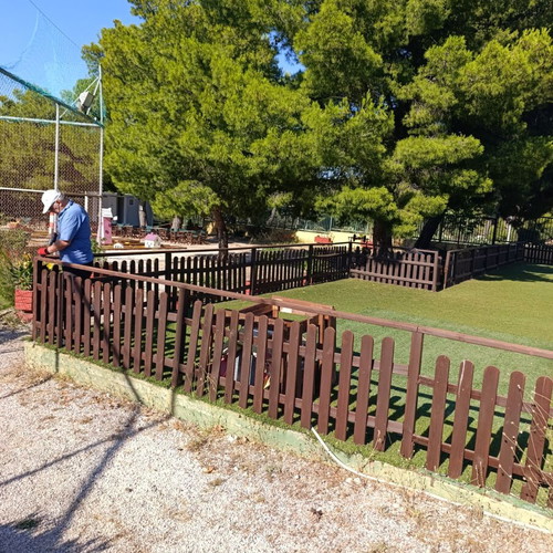 Impregnated fence and playground carpet