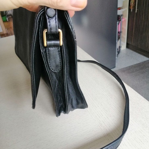 Italian crossbody bag genuine leather black like new