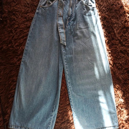 Zara high waist paperbag jeans like new, blue, size S