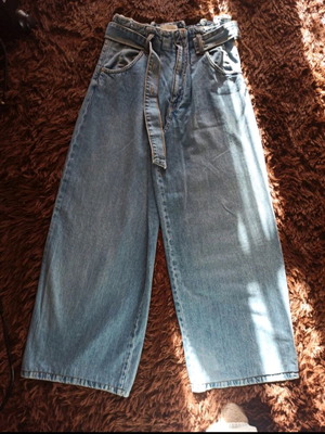 Zara high waist paperbag jeans like new, blue, size S