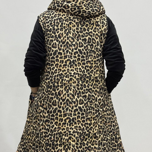 Leopard Print Vest A-Style one size like new, black