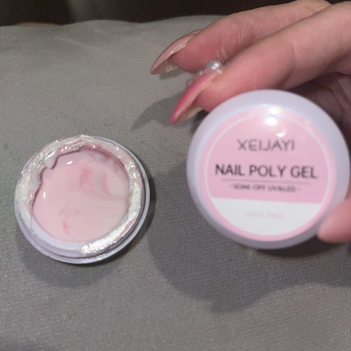 Set of 2 nail gels: XEIJAYI Nail Poly Gel Light Pink and Meet Across Flower Fairy Gel
