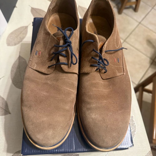 Damiani men's leather shoes used, size 43, beige brown