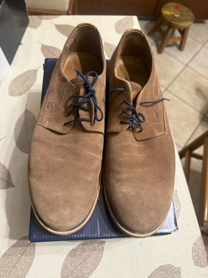 Damiani men's leather shoes used, size 43, beige brown