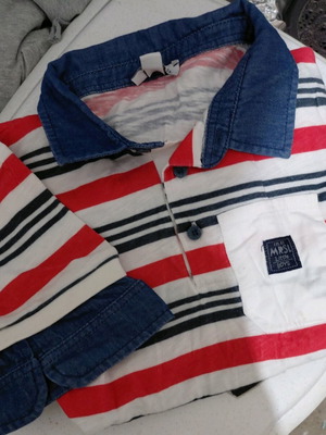 Marasil T-shirt used, size 116 cm, white and blue