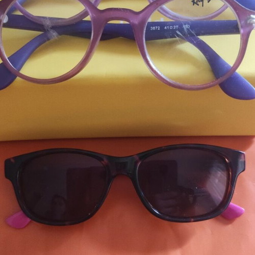 Ray Ban eyeglass frames for girls new, pink, set of 2 with gift sunglasses